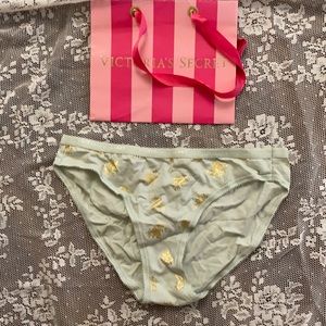 Victoria’s Secret Snowflake Panty Bikini CHRISTMAS HOLIDAY GOLD FOIL SZ S NEW